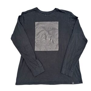 Air Jordan Jumpman Logo Mens XL‎ Black Long Sleeve T-shirt Screenprint Crewneck
